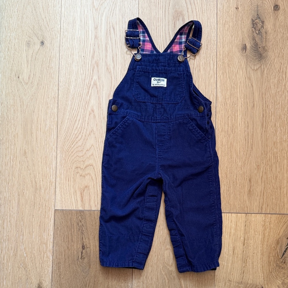 OshKosh B'gosh Dark Blue Plaid Overalls